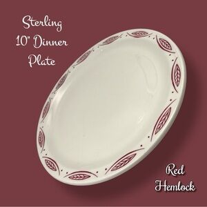 Sterling China Red Hemlock 10" Dinner Plate